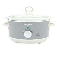 Salter Retro 3.5L Slow Cooker 3 Heat Settings/Keep Warm for Family Cooking Grey