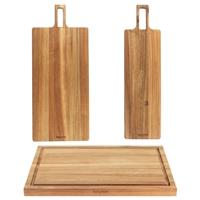 Salter Toronto Wooden Cheese Pizza Meat Serving & Chopping Board Set 3 Piece