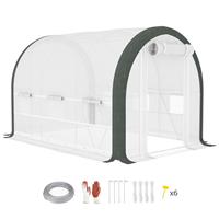 Outsunny Walk-in Tunnel Greenhouse, Upgraded Structure, Mesh Door & Windows