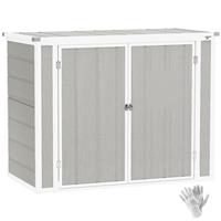 Outsunny 4.7x2.5FT Lockable Garden Tool Supply Storage Shed 2 240L Rubbish Bin