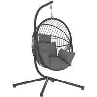Outsunny Hanging Swing Chair w/ Thick Cushion, Patio Hanging Chair, Grey