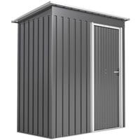 Outsunny 5 x 3ft Garden Storage Shed Sliding Door Sloped Roof Tool, Grey