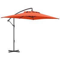 Outsunny 3 m Cantilever Parasol with Cross Base, Crank Handle, Orange