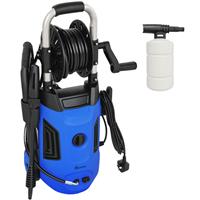 Outsunny 1800W Power Washer 150 Bar Pressure 6M Hose and Hose Reel, Blue