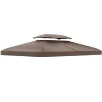 Outsunny 3x4m Gazebo Replacement Roof UV Cover Patio Brown, Refurbished