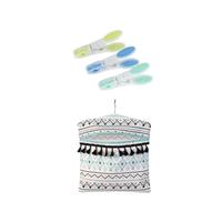 Beldray Peg & Peg Bag Set 24 Recycled Plastic Clothespins with Aztec Print Bag