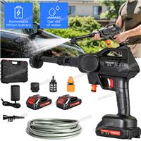 Wash Cleaner Cordless Car Pressure Washer Water High Power Jet 2Battery Portable