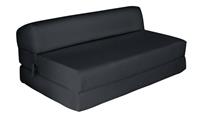 Kaikoo Small Double Fabric Chair Bed - Jet Black