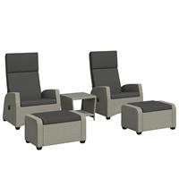 Outsunny Furniture Set with Reclining Chairs, Grey, Refurbished