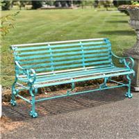 Ex-display Green Three Seater Outdoor Traditional Metal Garden Patio Park Bench