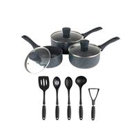 Russell Hobbs 8pc Pan & Utensil Set Non-Stick Saucepans, Induction, Easy Clean