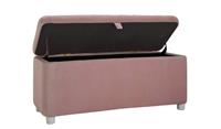 Mila Velvet Large Ottoman - Pink