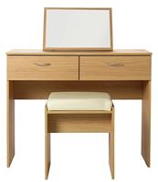 Cheval Dressing Table Stool and Mirror Oak Stylish and Functional Bedroom