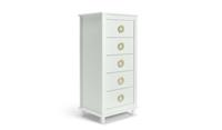 Bardot 5 Drawer Tallboy White Stylish and Compact Bedroom Storage Solution