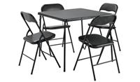 Quin Extend Black Dining Table & 4 Black Chairs