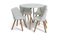 Habitat Quattro White Dining Table & 4 White Chairs