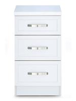 Camberley 3 Drawer Graduated Bedside White Modern Storage Bedroom Furniture