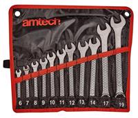 11PC SPANNER SET METRIC COMBINATION WRENCH IN CASE 6-19MM DROP FORGED K0400