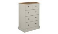 Kensington 5 Drawer Chest Grey & Oak Stylish Bedroom Storage Solution
