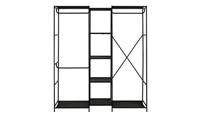 Spencer 3 Rail 6 Shelf Wardrobe - Black