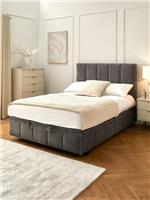 Remy End Lift Up Storage Ottoman Double Bed Grey Fabric Bedroom Furniture UK