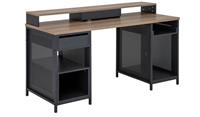 Modular 1 Drawer Gaming Desk Oak Effect & Black Ergonomic Computer Desk