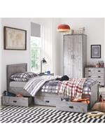 Jackson Single Storage Bed Weathered Grey Children Furniture Space-Saving