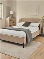 Korson Fabric King Bed Mink Fabric Modern Bedroom Furniture UK