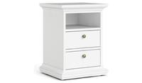 Tvilum Paris 2 Drawer Bedside Table - White