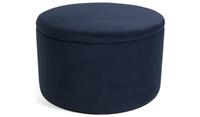 Large Dex Velvet Storage Footstool - Navy