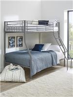 Domino Metal Trio Bunk Bed Silver Sleek and Space-Saving Bedroom Furniture