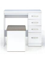 Camberley Dressing Table & Stool Set White | 4 Drawers | Vanity Desk