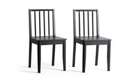 Habitat Nel Pair of Solid Wood Spindle Chair Black Dining Kitchen Set