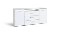 Hayward 2 Door 3 Drawer Sideboard White Gloss Storage Cabinet Furniture