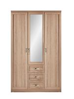 Camberley 3 Door Wardrobe Light Oak | Mirror & 3 Drawers | 118cm Wide