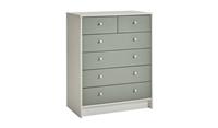 Kids Malibu 6 drawer Chest - Green and White