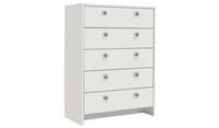 Seville 5 Drawer Chest - White