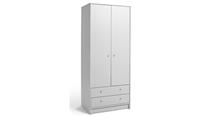 Malibu 2 Door 2 Drawer Wardrobe - White