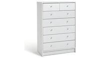 Malibu 7 Drawer Chest White Storage Organiser Bedroom Furniture