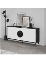 Decortie Gora Large Sideboard Black/White | 4 Cabinets | 180cm Wide