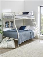 Domino Metal Trio Bunk Bed White | Single over Double | 3 Sleeper