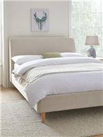 Cornwall Double Modern Bed Frame with Textured Upholstery Grey | Woven Fabric
