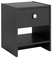 Seville 1 Drawer Bedside Table Anthracite Compact Storage Organiser Unit