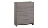 Seville 5 Drawer Chest Grey Oak Effect Storage Organiser Bedroom Furniture