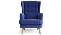 Callie Velvet Chair - Cornflower Blue