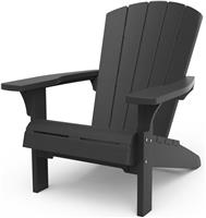 Keter Alpine Adirondack Chair Graphite Grey | Weatherproof | Cup Holder