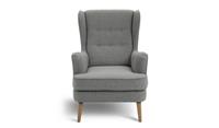 Callie Self Assembly Fabric Wingback Chair Grey Comfortable Lounge