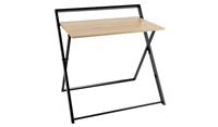 Compact Folding Office Desk Black & Oak Space Saving Portable Design