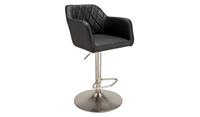 Ellington Quilted Faux Leather Bar Stool Black Modern Design