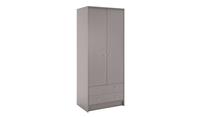 Malibu 2 Door 2 Drawer Wardrobe Grey Storage Organiser Cabinet Bedroom